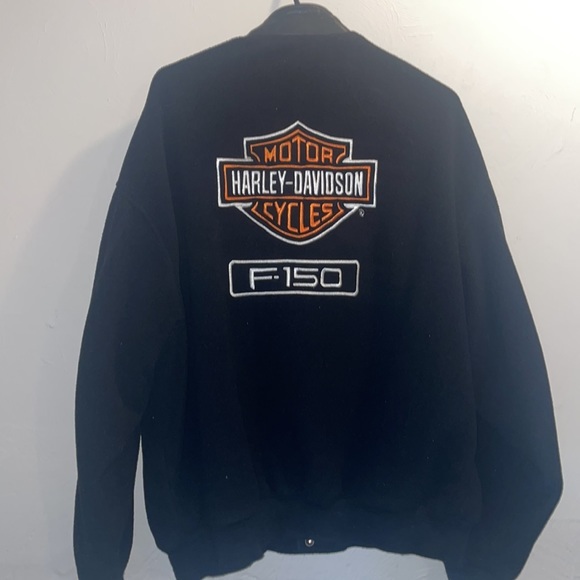Vintage-Harley Davidson Ford Motor Co Jacket Size Large Full Button Biker - Picture 1 of 7